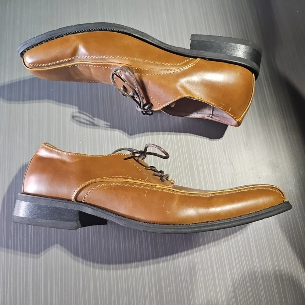 J Ferrar Shoes Men’s 8.5 Brown Dress Shoes Good PreOwned‎ Condition